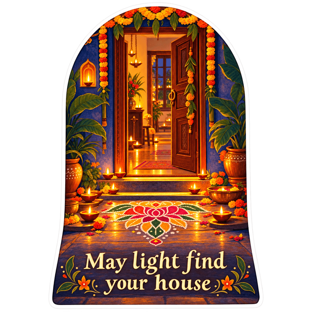 Diwali House Blessing Quote Sticker