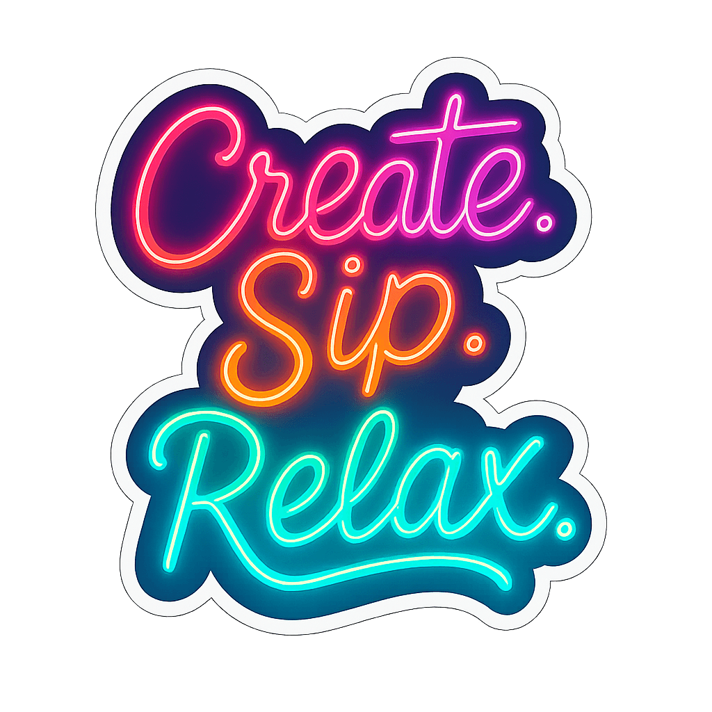 Colorful Create Sip Relax Mantra for Creative Souls