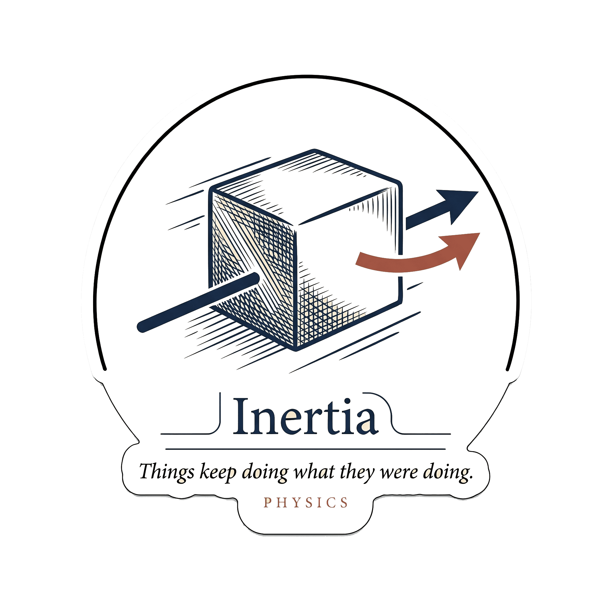 Inertia Principle: Physics Concept Emblem
