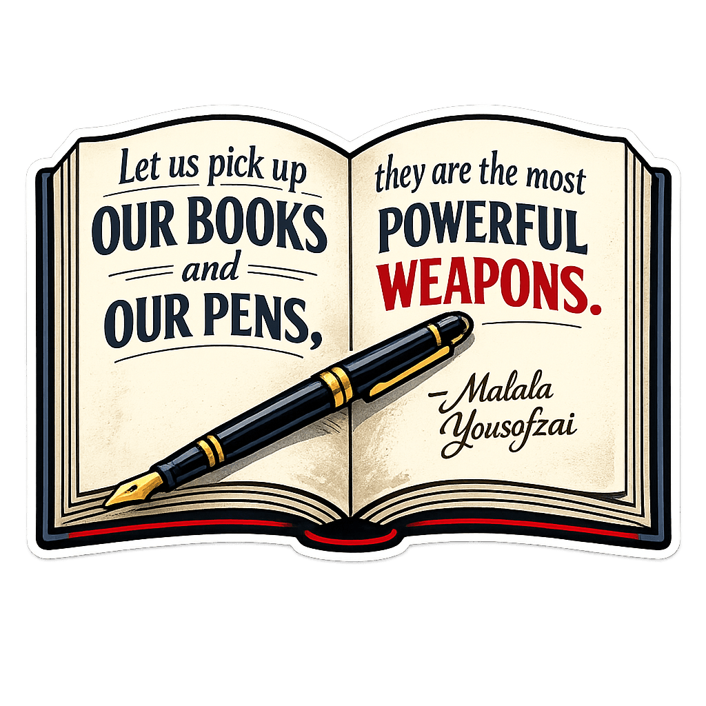 Malala Yousafzai: Books & Pens Quote