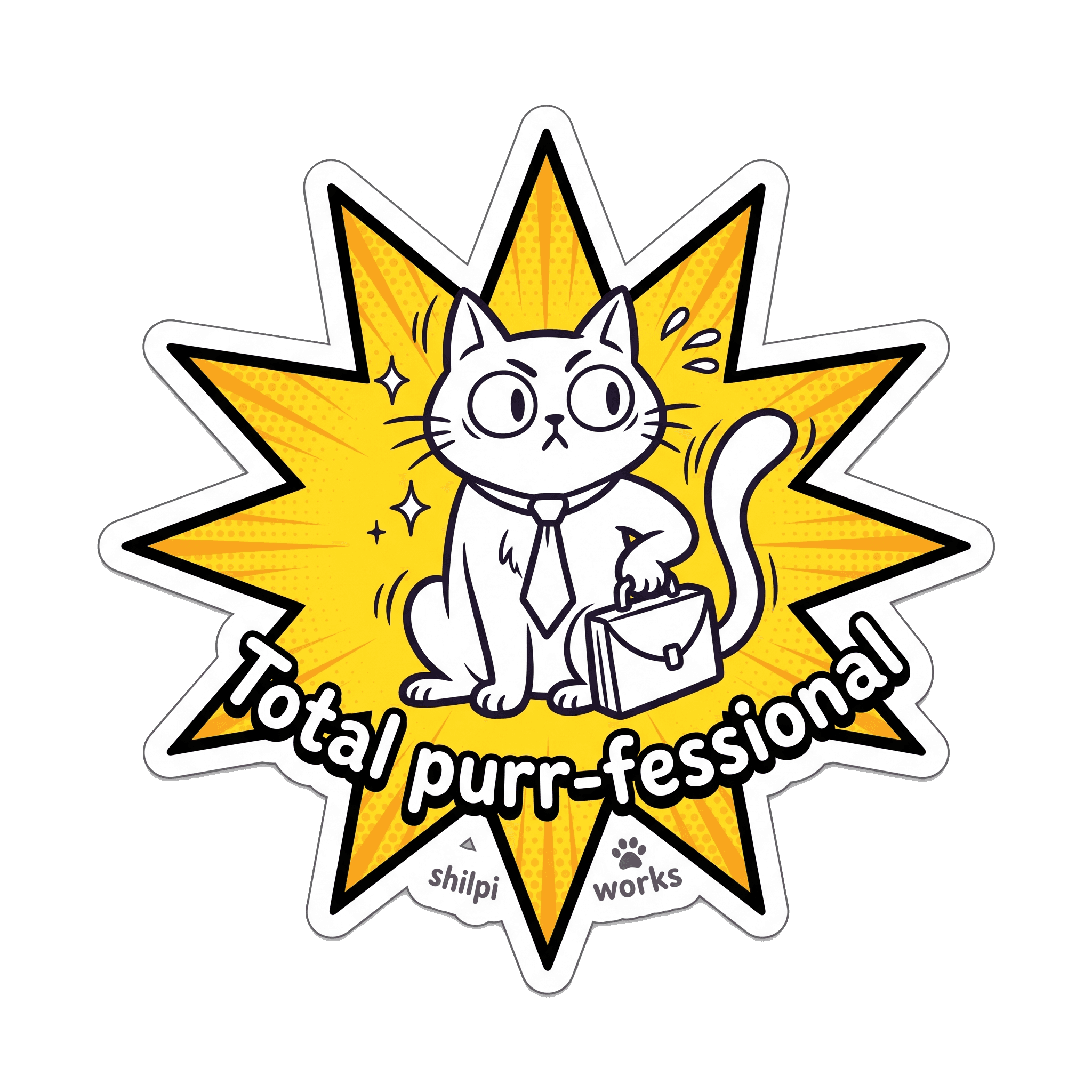 Total Purr-fessional Cat Sticker