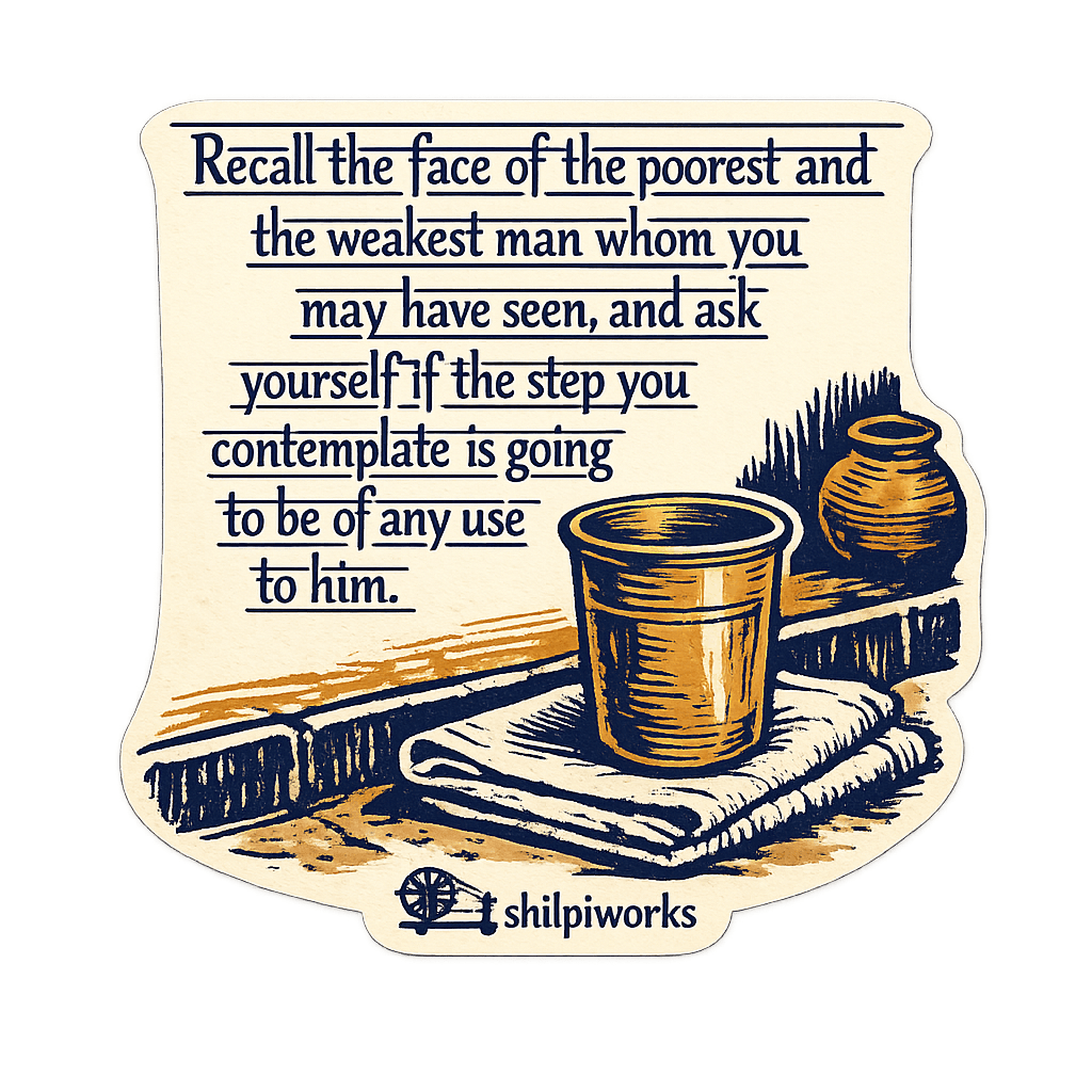 Mahatma Gandhi Talisman Quote Sticker