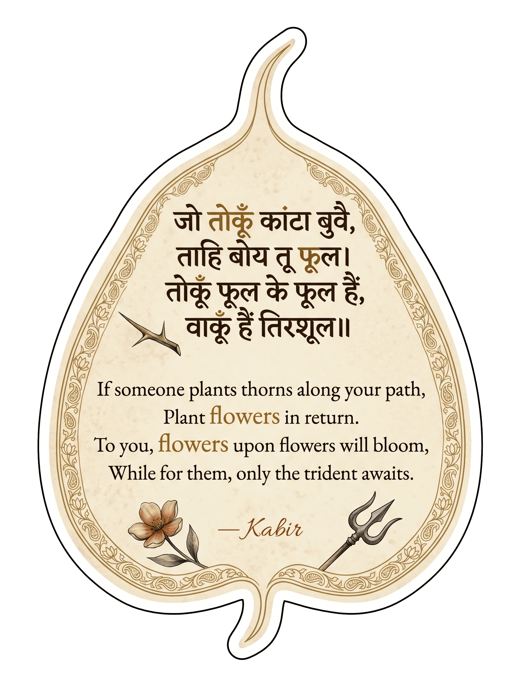 Kabir's Path of Flowers Sticker