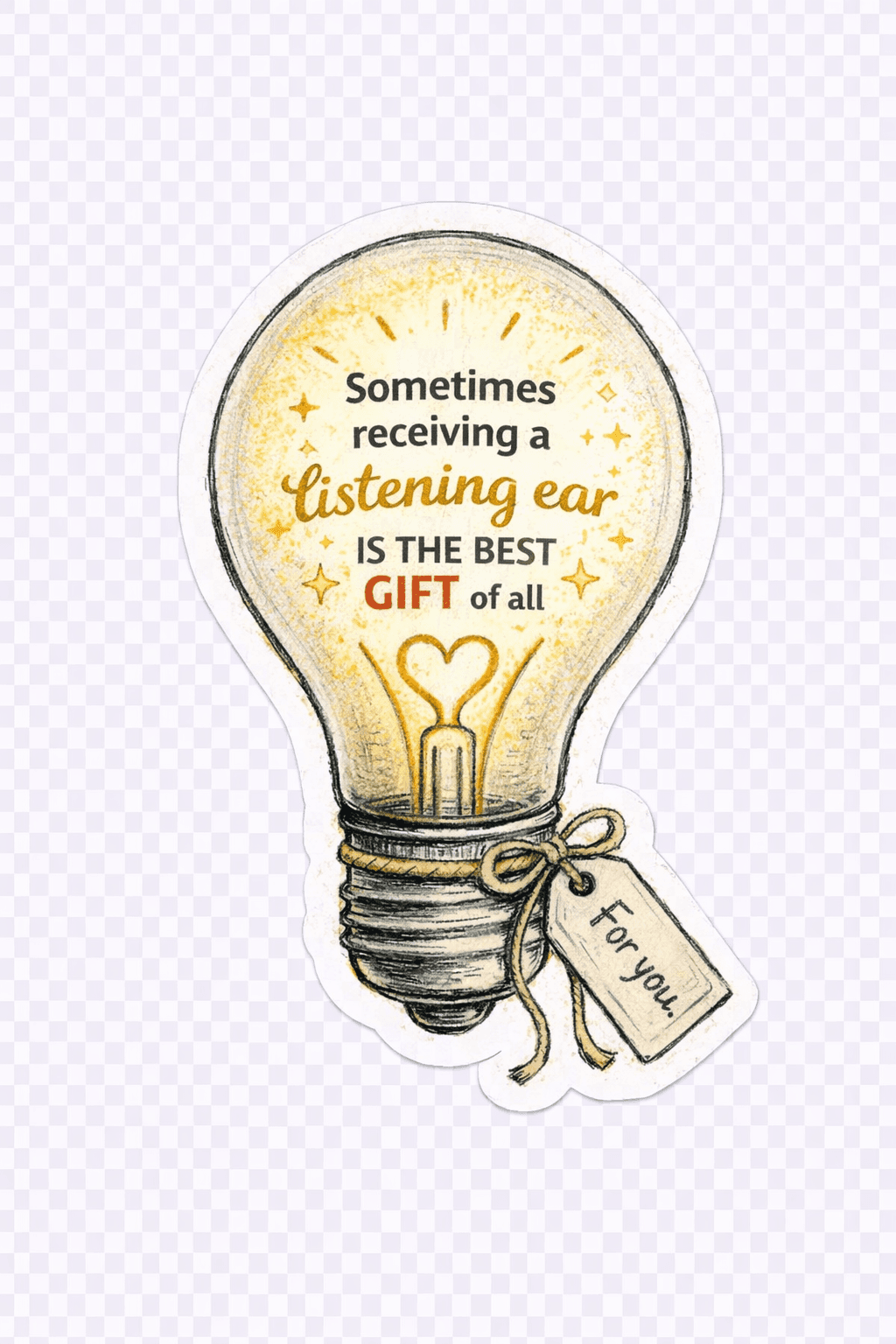 Listening Ear Lightbulb Graphic