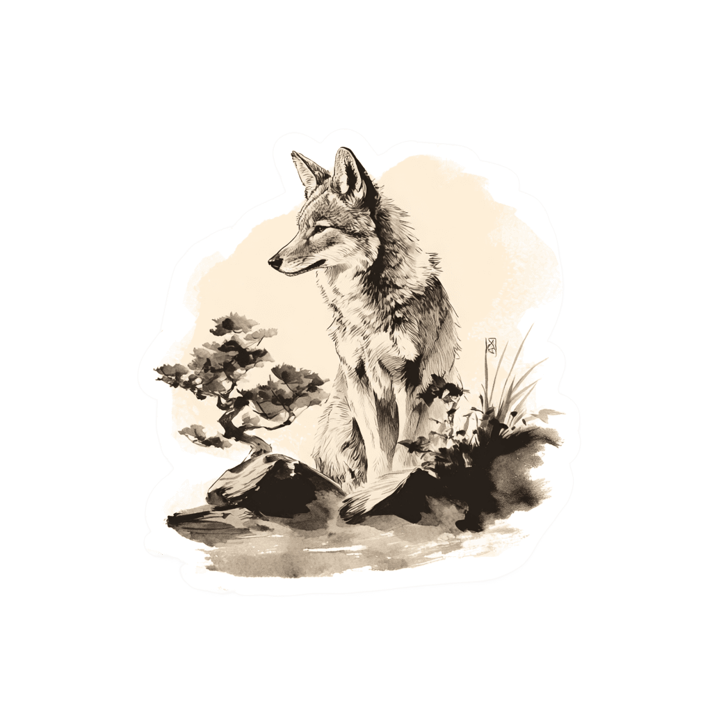 Coyote & Bonsai Art