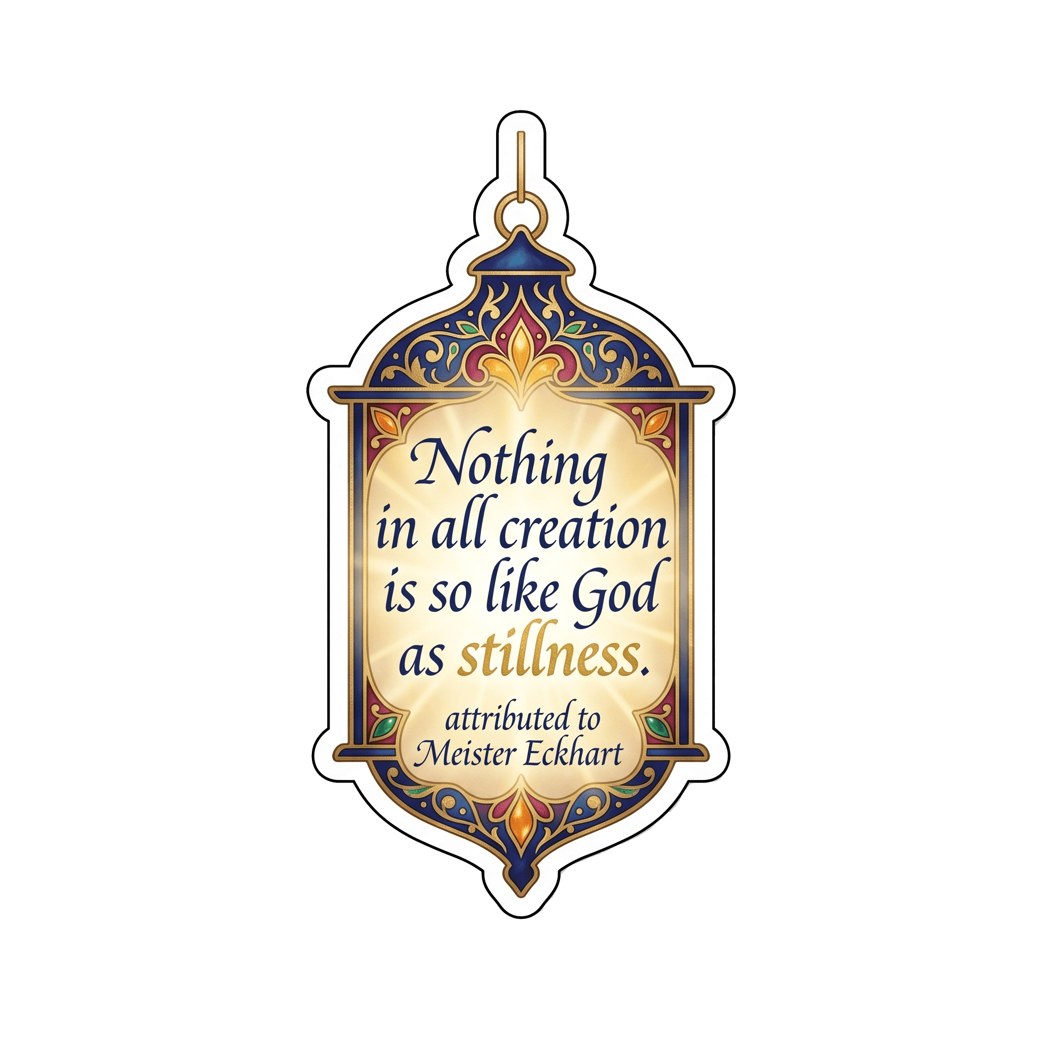 Sacred Stillness Lantern Glow Sticker