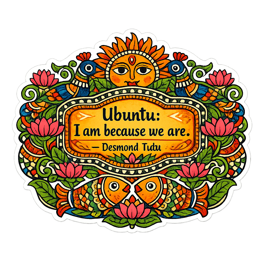 Ubuntu Interconnectedness Folk Art Motif
