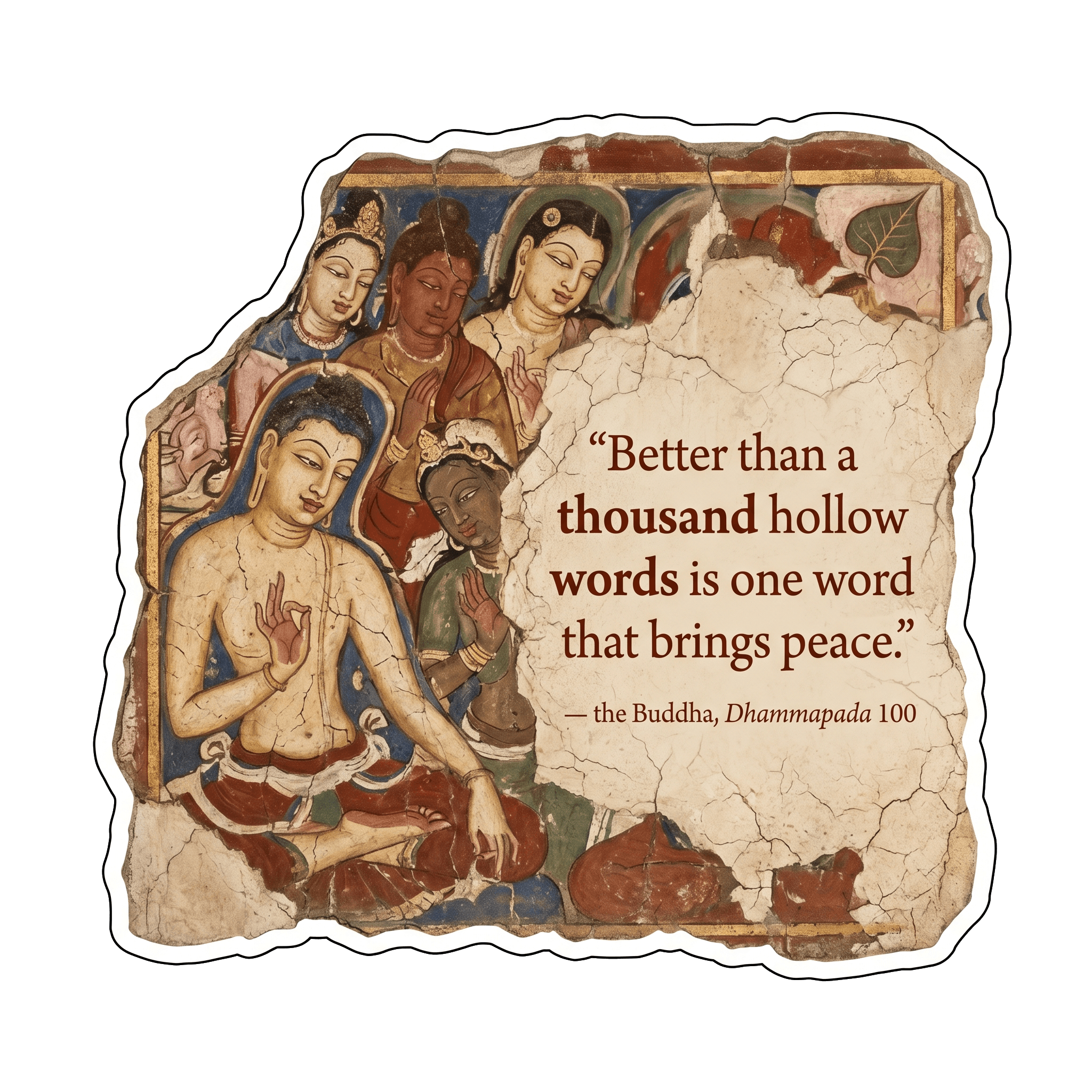 Buddha's Wisdom: One Word for Peace, Ajanta Mural Fragment
