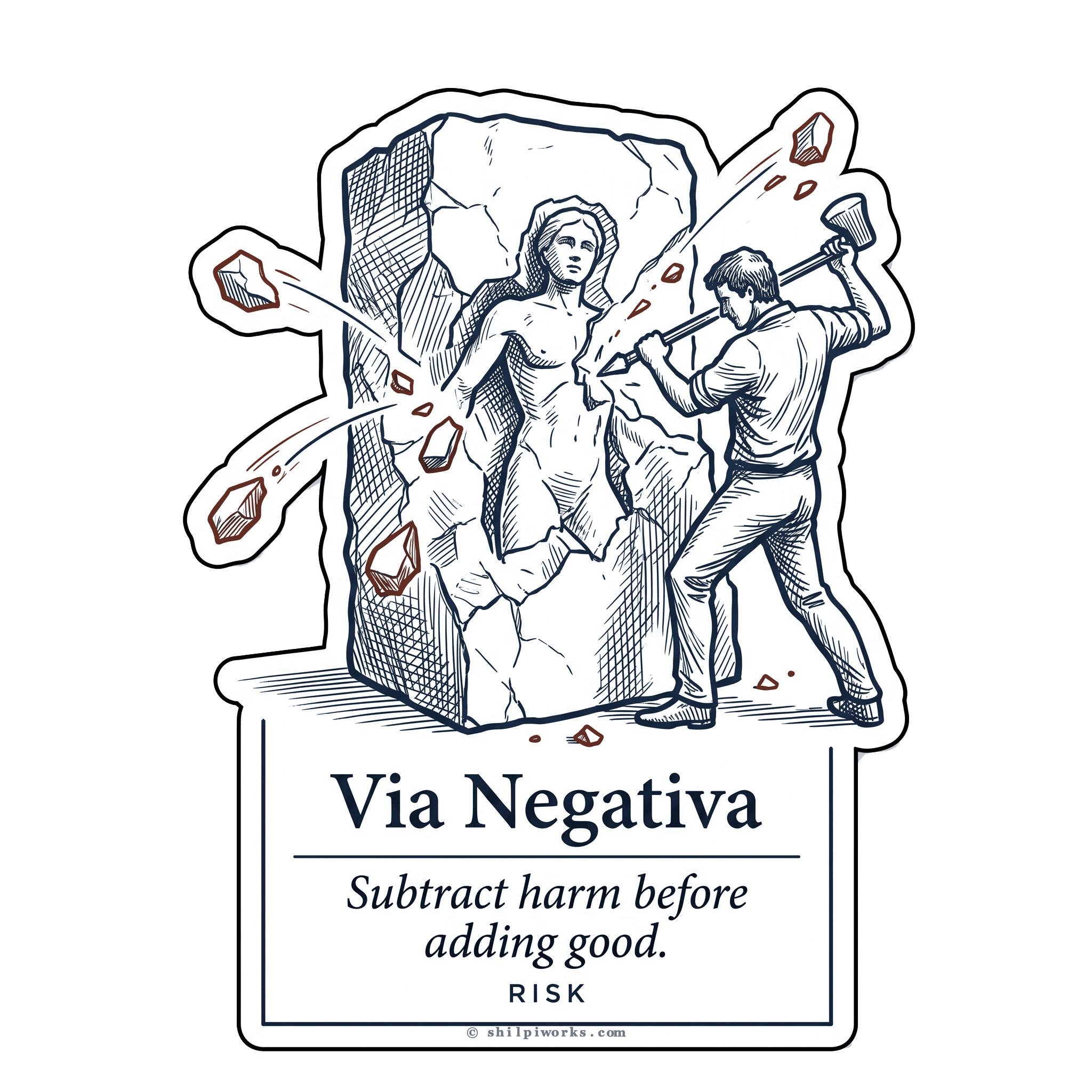 Via Negativa Stoic Philosophy Emblem